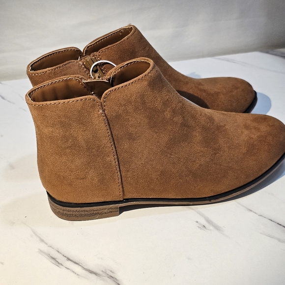 Girls' Opal Zipper Booties Cognac - Cat & Jack - SIZE 2 Brown Boots Easy On - Picture 4 of 10